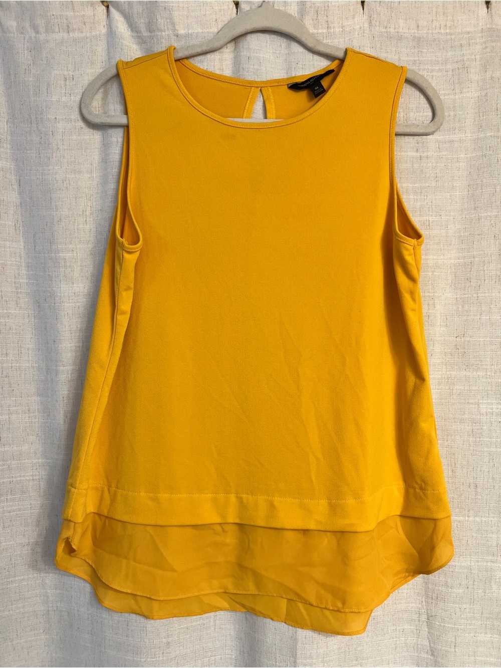 Banana Republic Yellow Sleeveless Layered-Hem Camisole